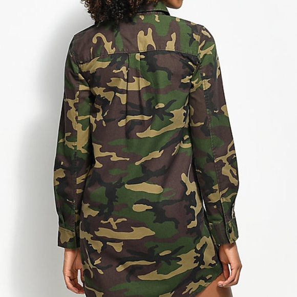 Vans Camouflage Button Up Shirt Dress XL NWT - Picture 3 of 6